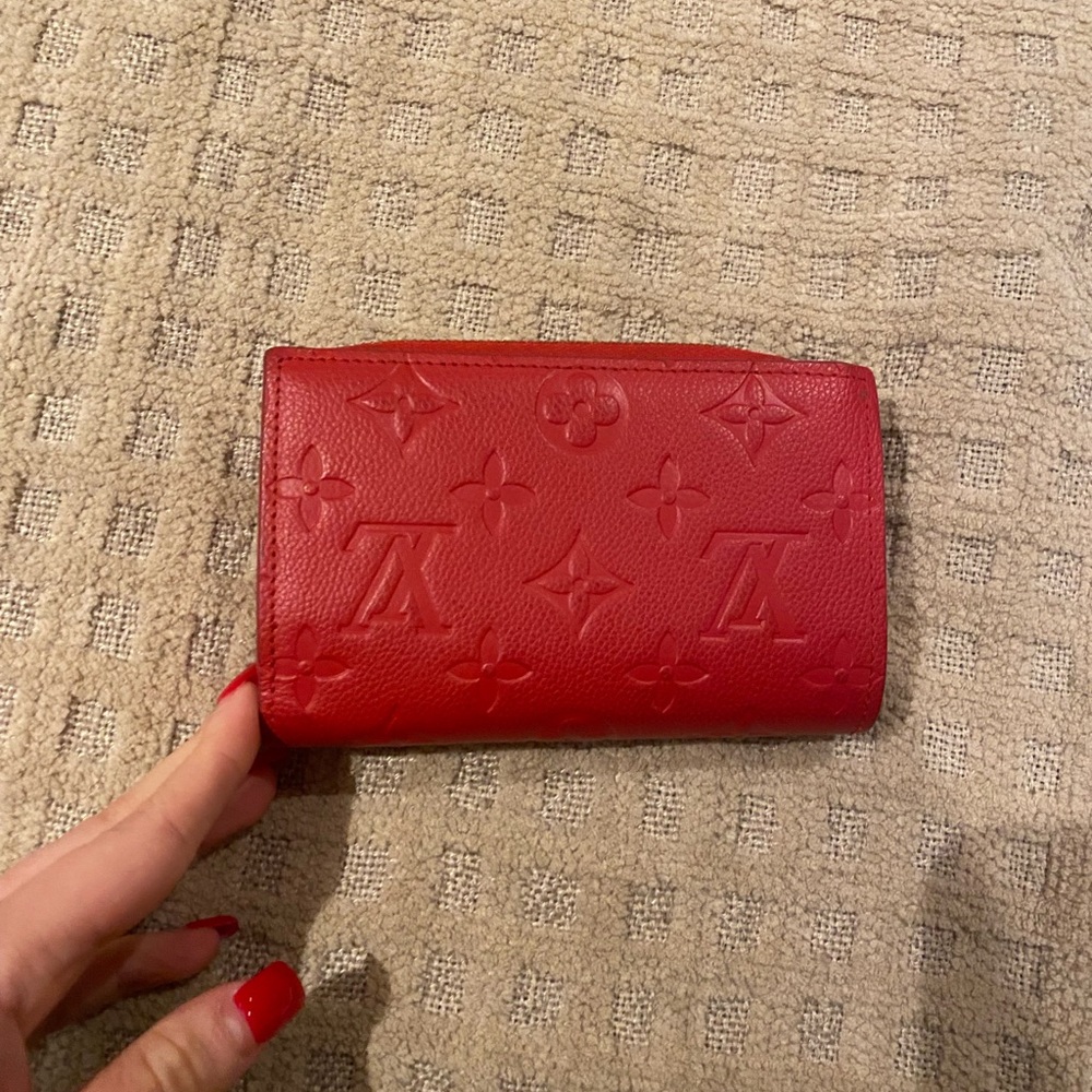 Louis Vuitton Cherry Red Embossed Wallet